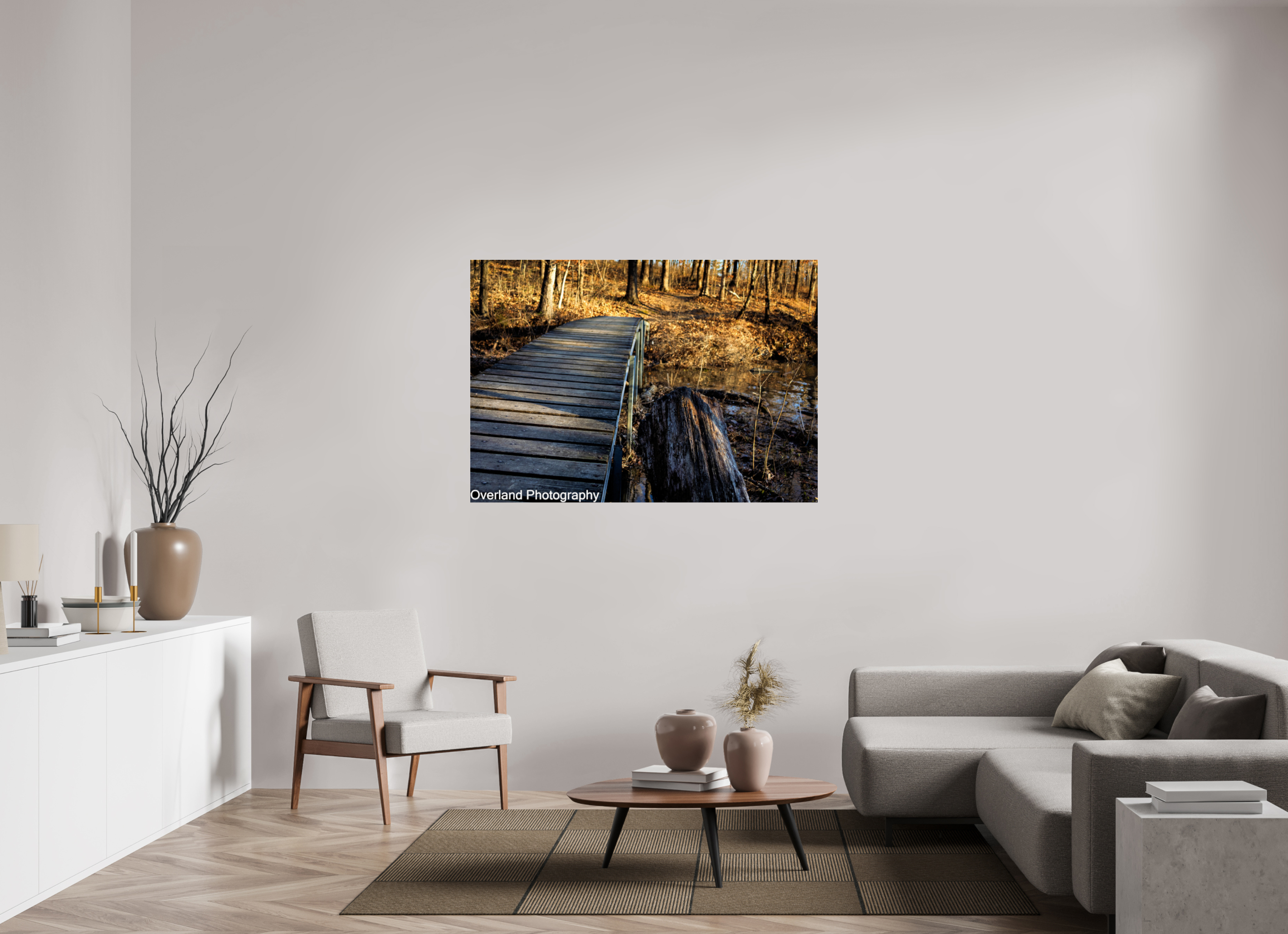 55.9 x 39″, Photo Print Under Acrylic Glass Trail Bridge