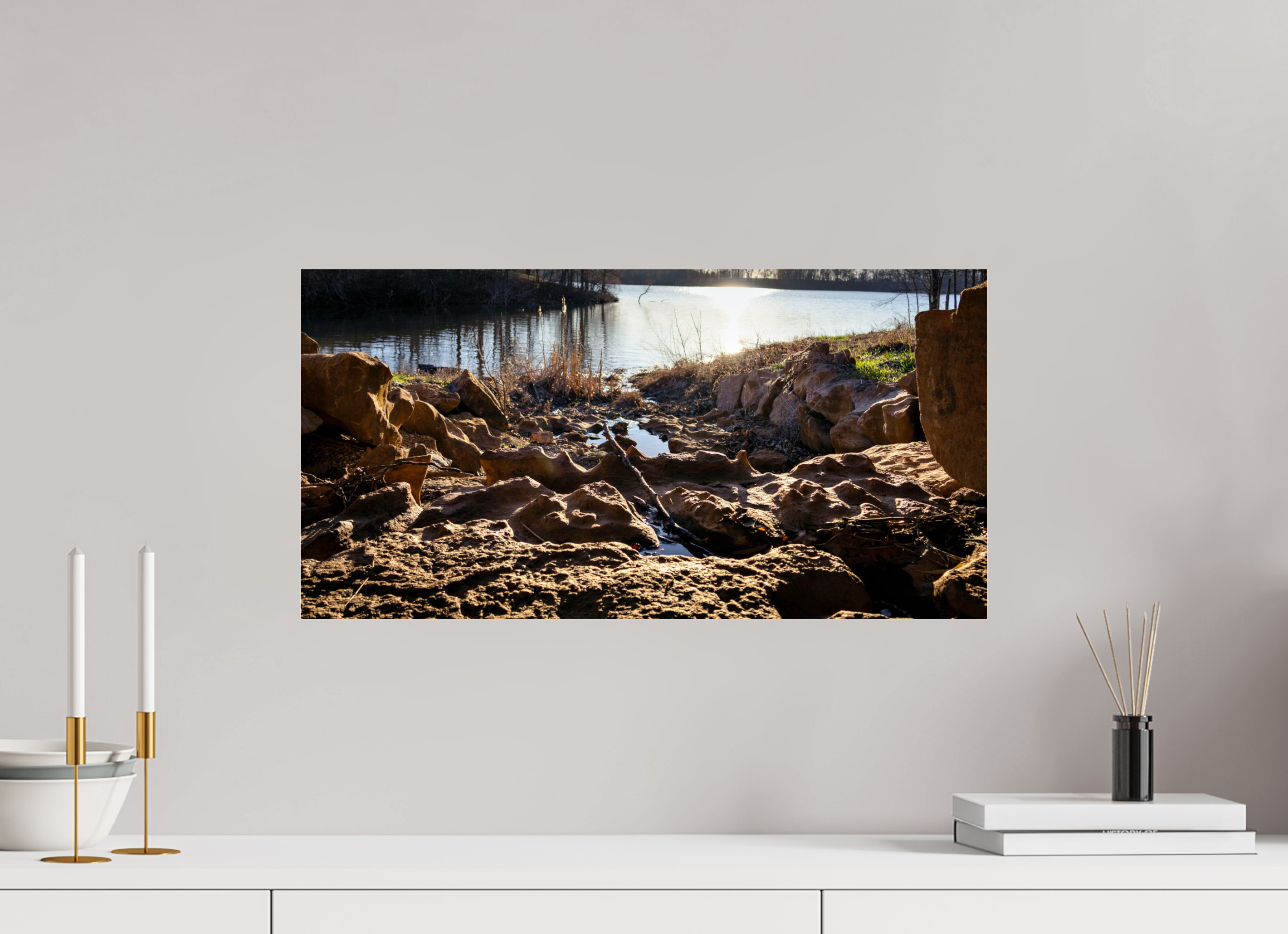 23.6 x 12″, Photo Print Under Acrylic Glass Small Rock Creek