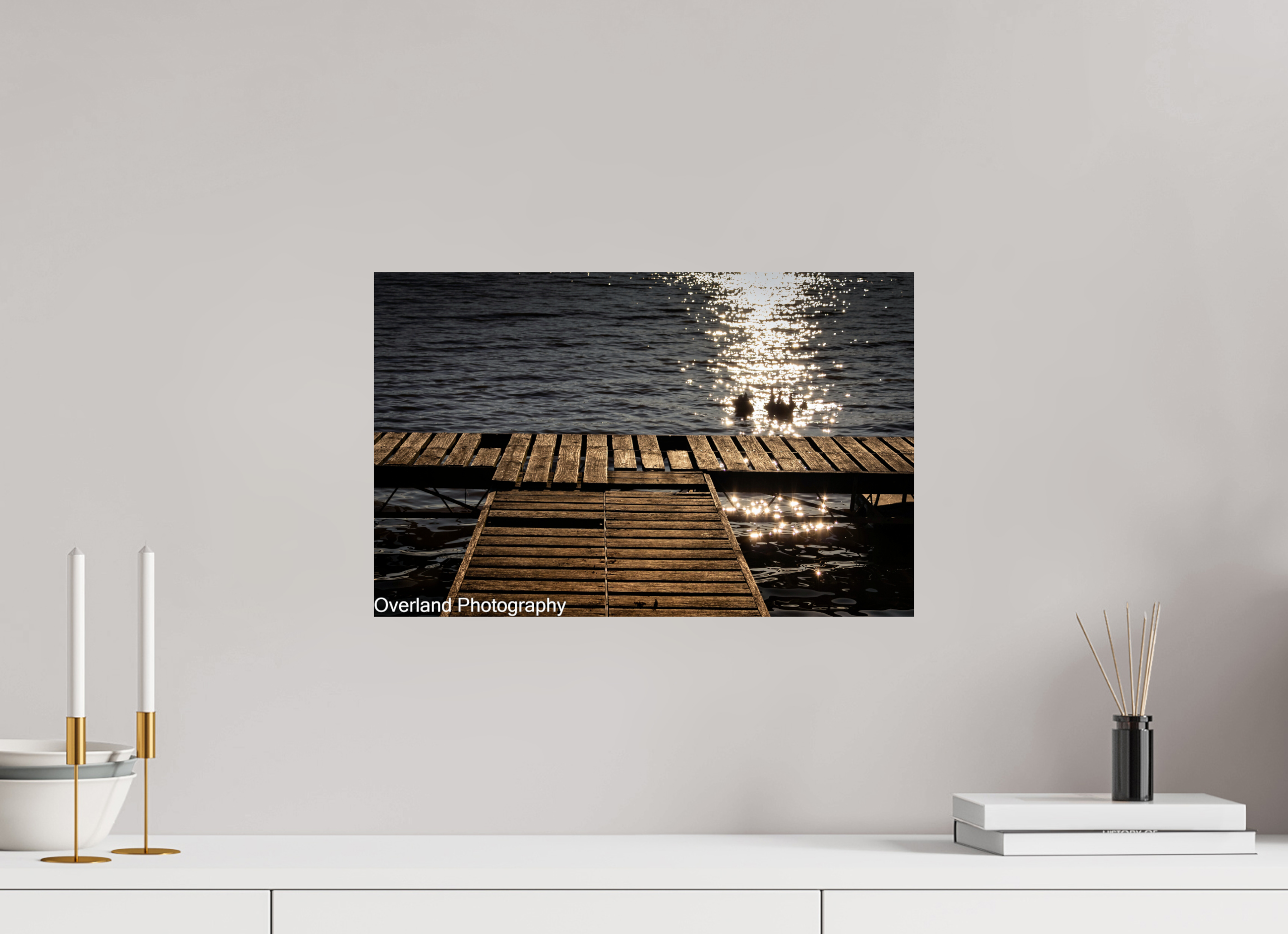 18.8 x 12″, Photo Print On Fuji Crystal DP II Sunset Abandoned Dock