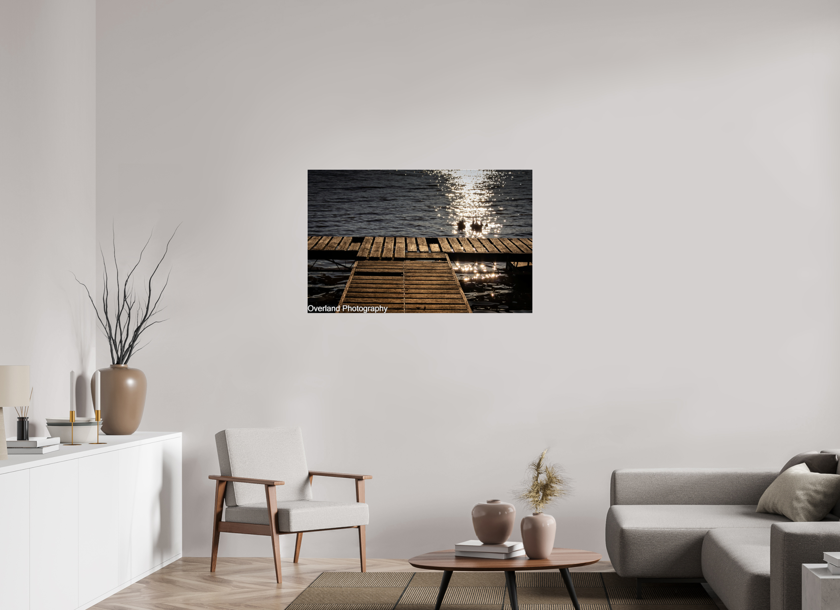 43.9 x 28″, Photo Print Under Acrylic Glass Sunset Abandoned Dock