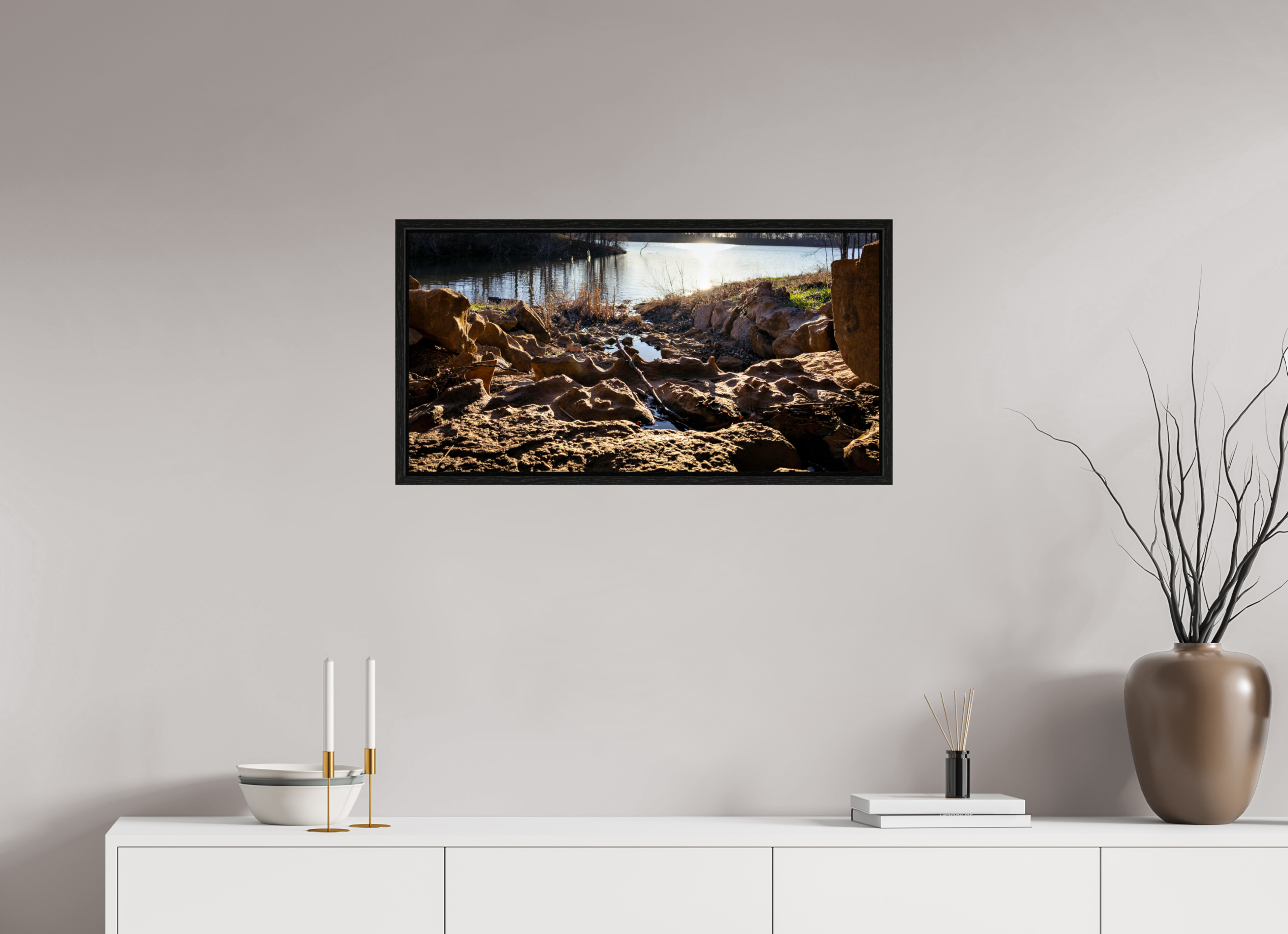 31.5 x 16″, Floater Frame Small Rock Creek