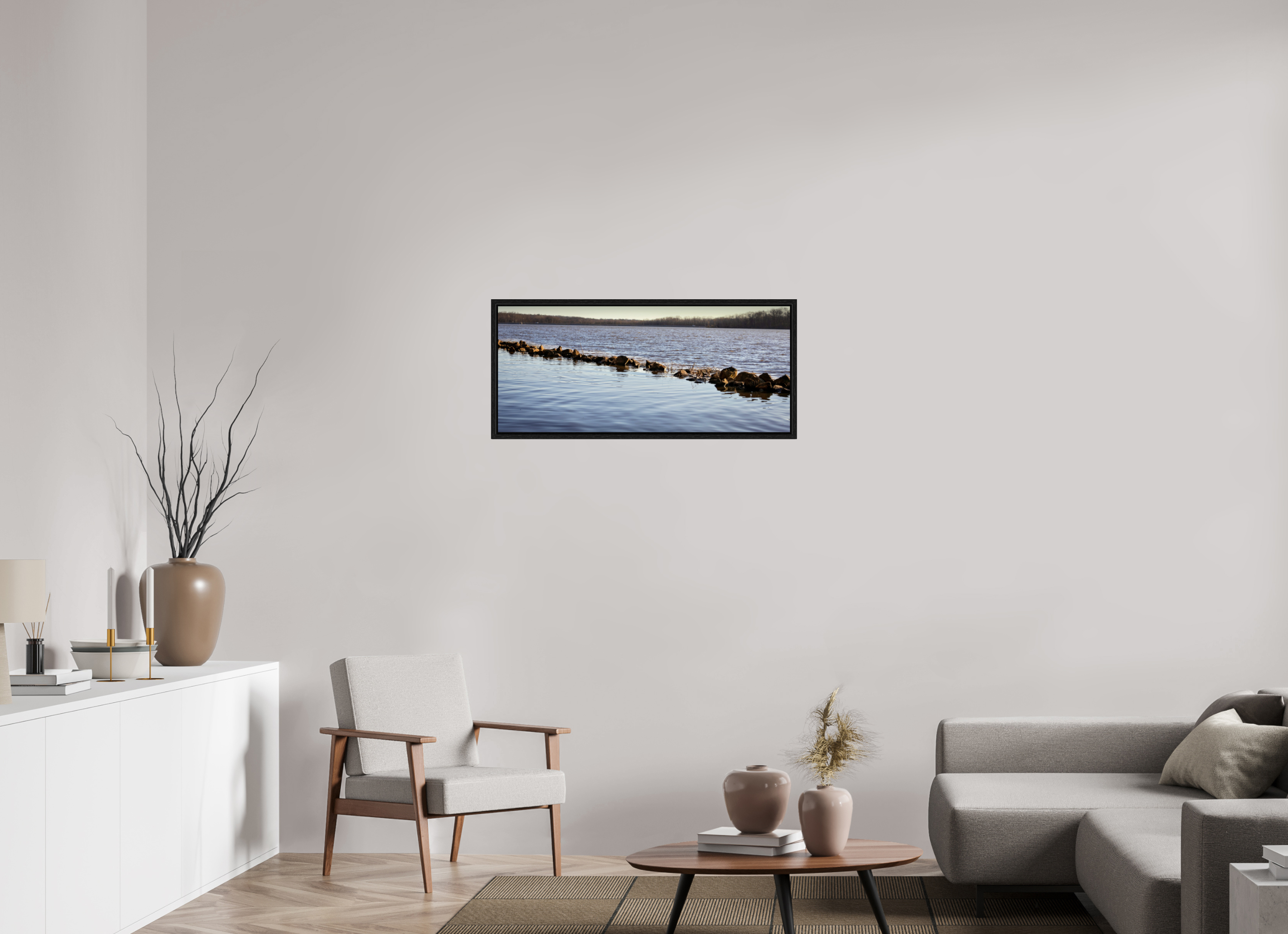 37 x 16″, Floater Frame Split Lake