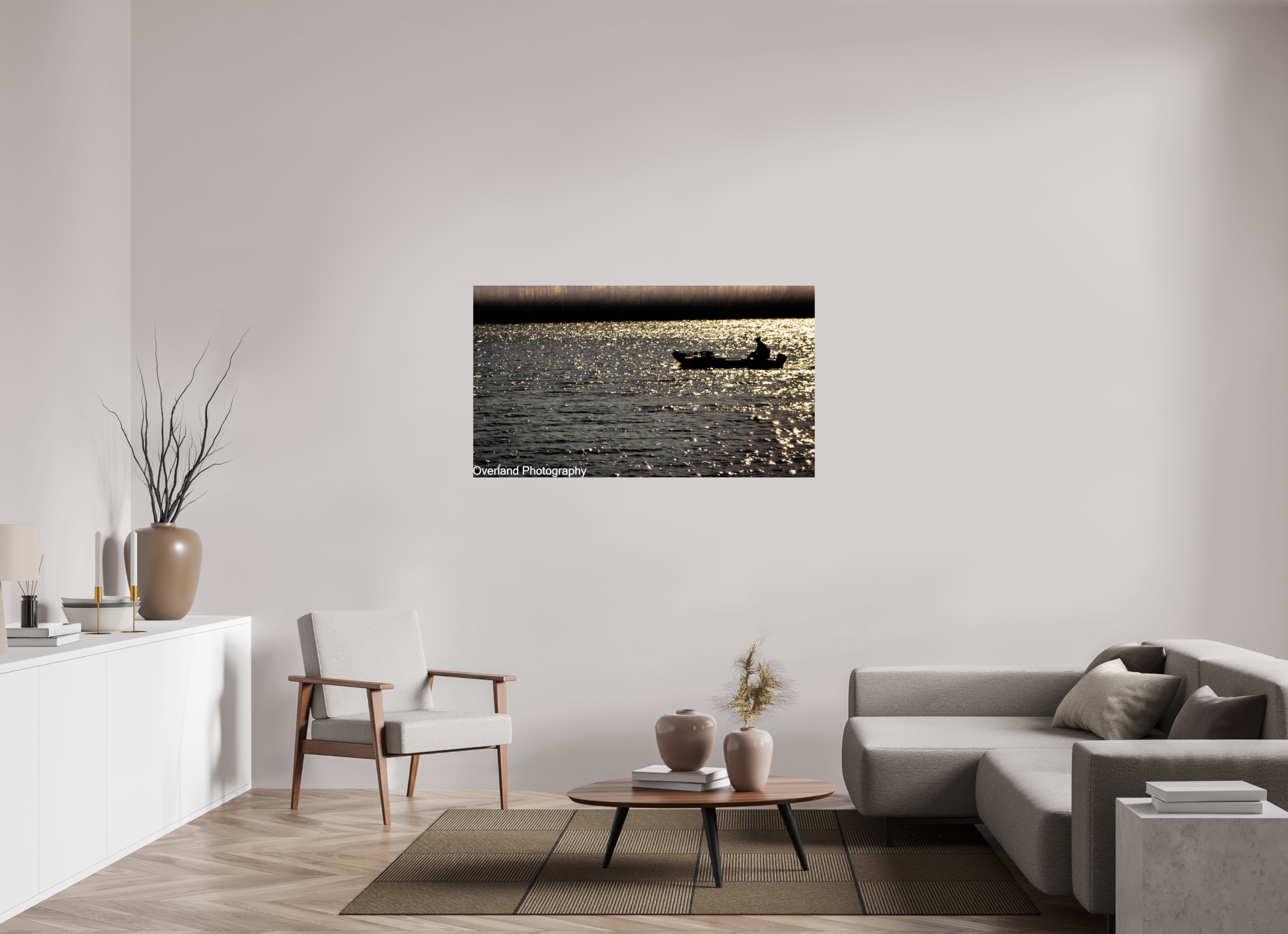 55 x 30.9″, Photo Print On Fuji Crystal DP II Boat Silhouette