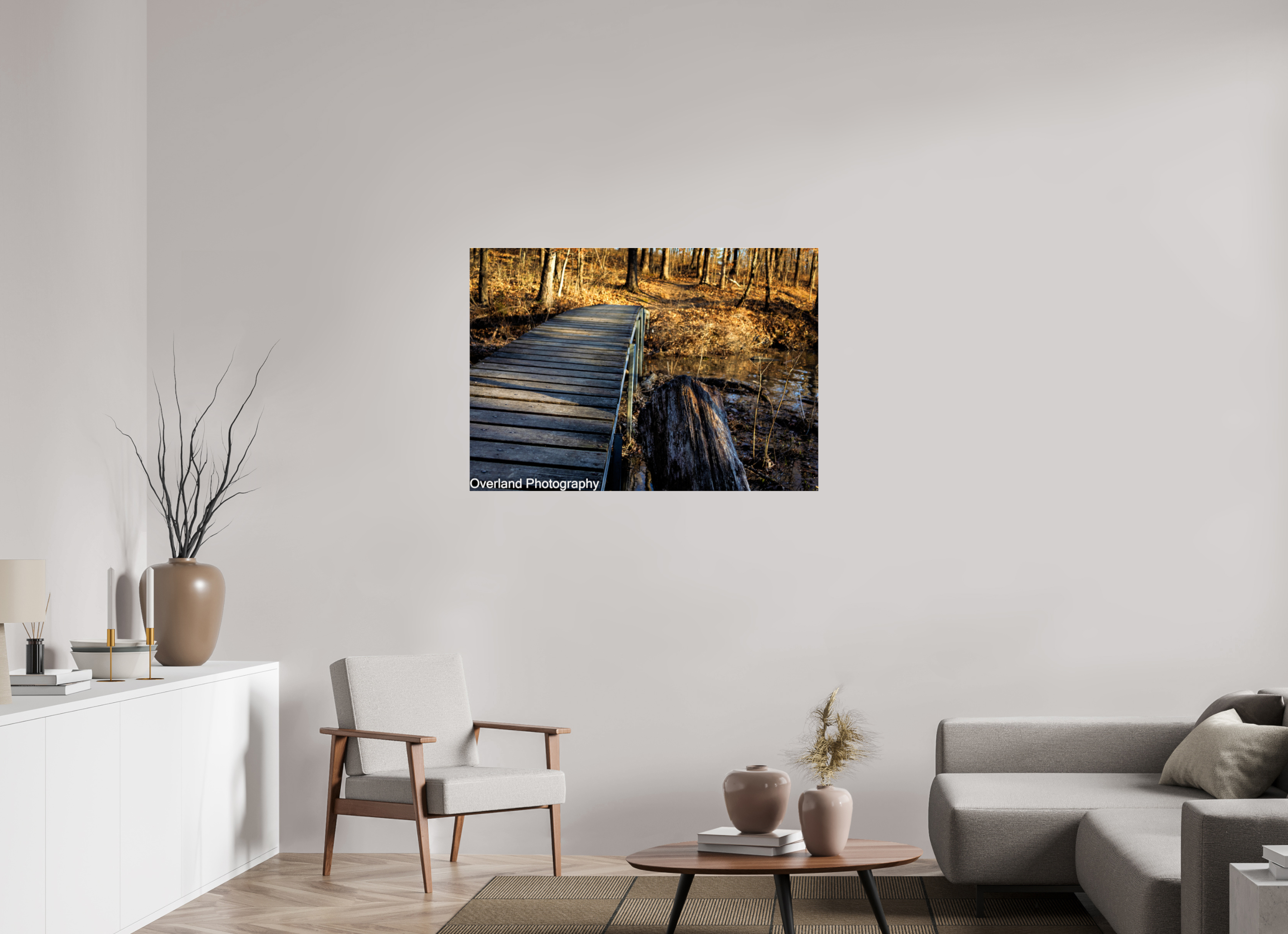 44.4 x 31″, Photo Print Under Acrylic Glass Trail Bridge