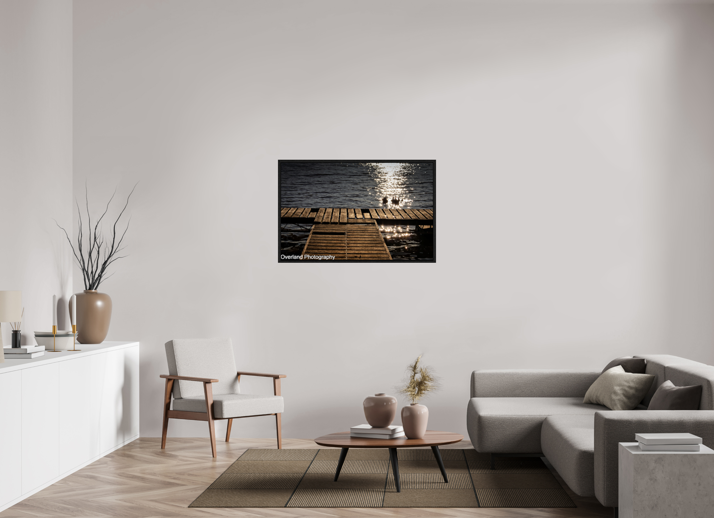 43.9 x 28″, Floater Frame Sunset Abandoned Dock
