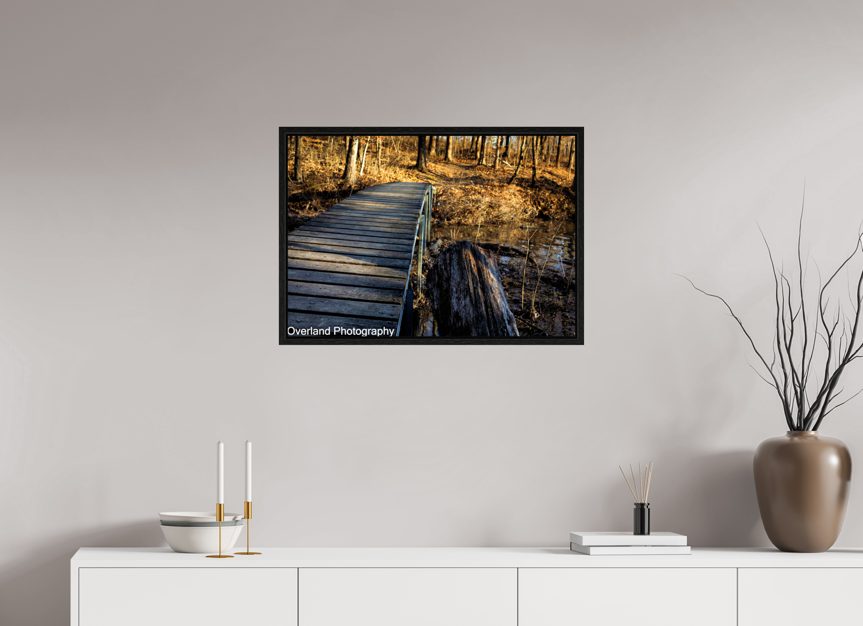 28.7 x 20″, Floater Frame Trail Bridge