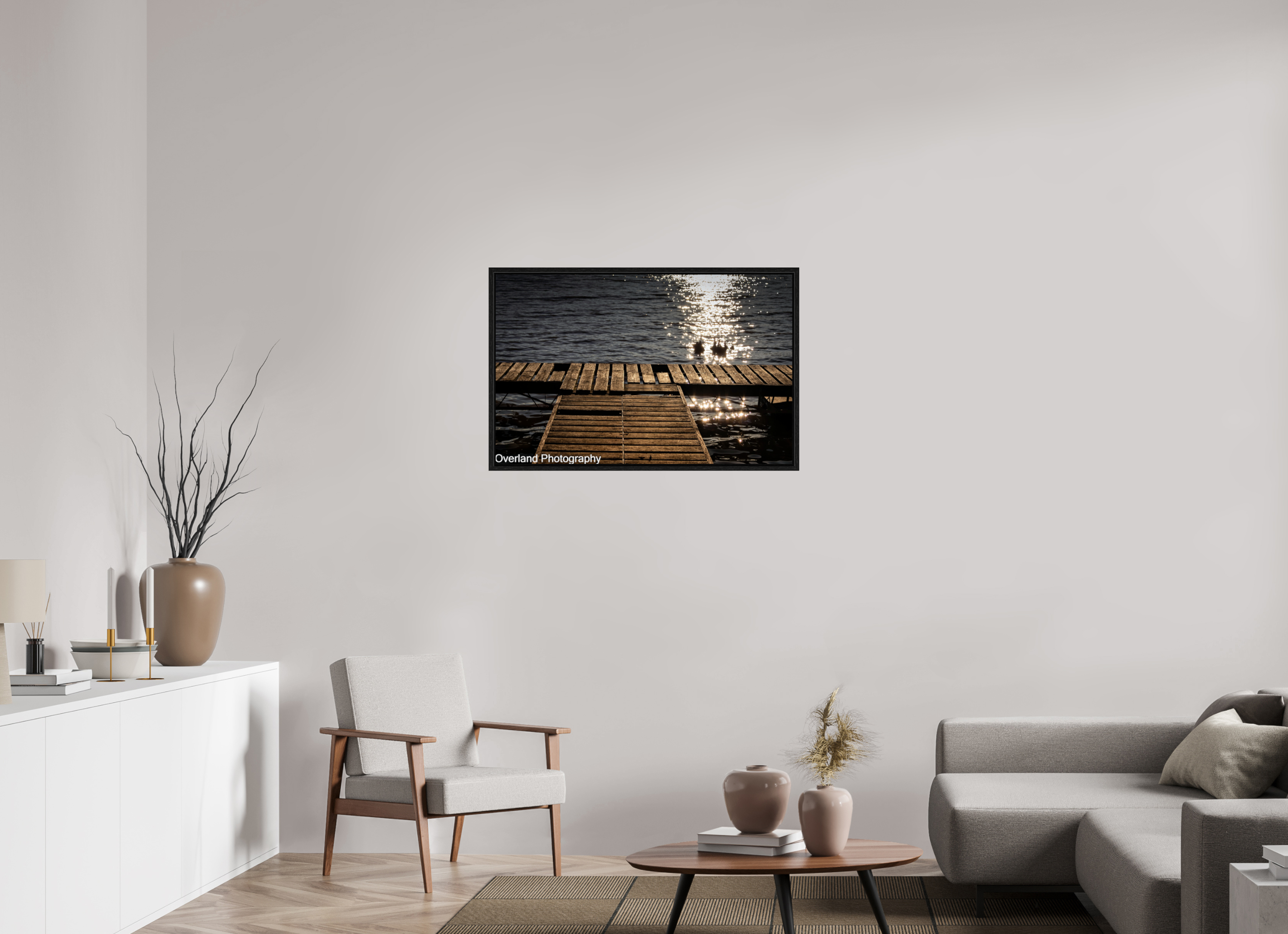 37.6 x 24″, Floater Frame Sunset Abandoned Dock