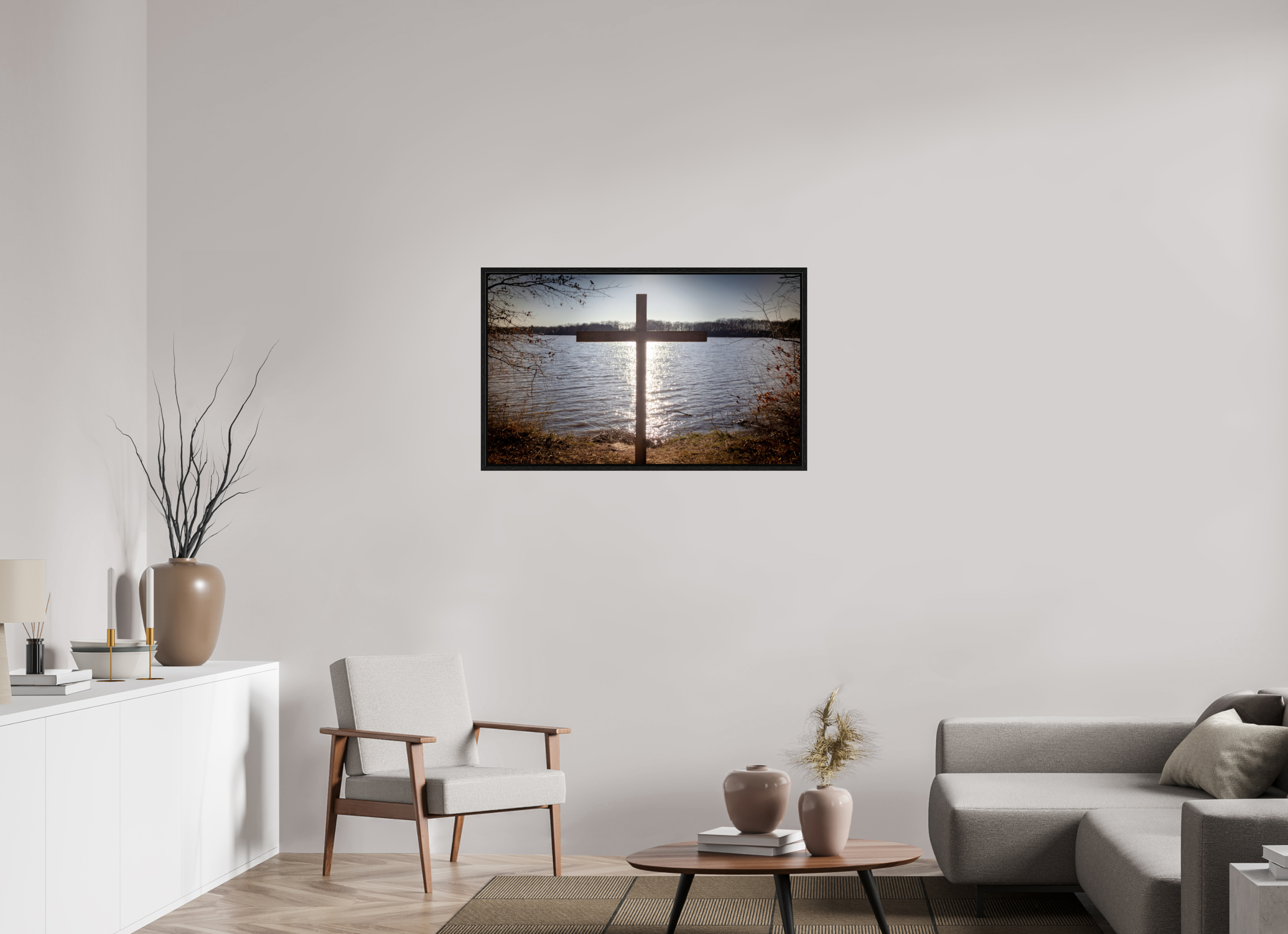 39.6 x 24″, Floater Frame Lakeside Cross