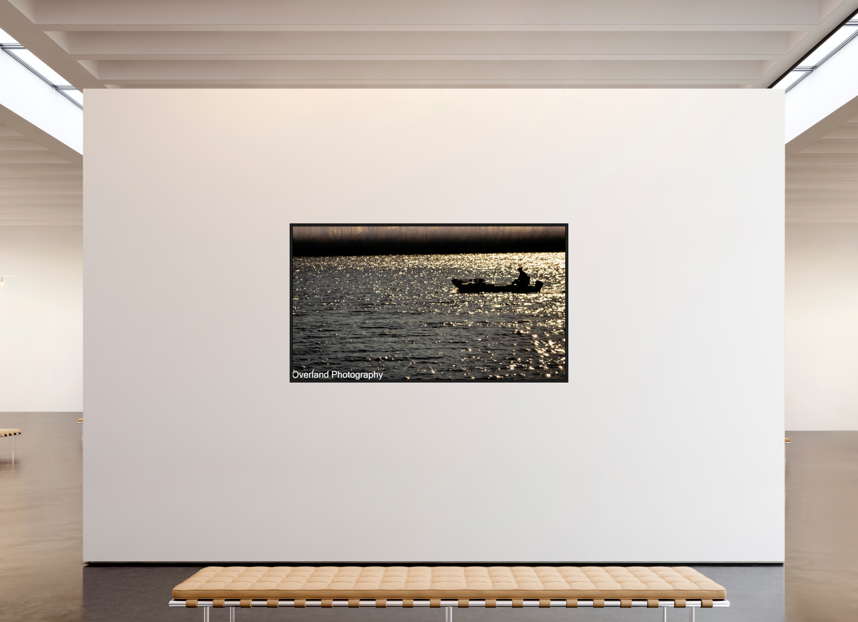 80 x 45″, Floater Frame Boat Silhouette