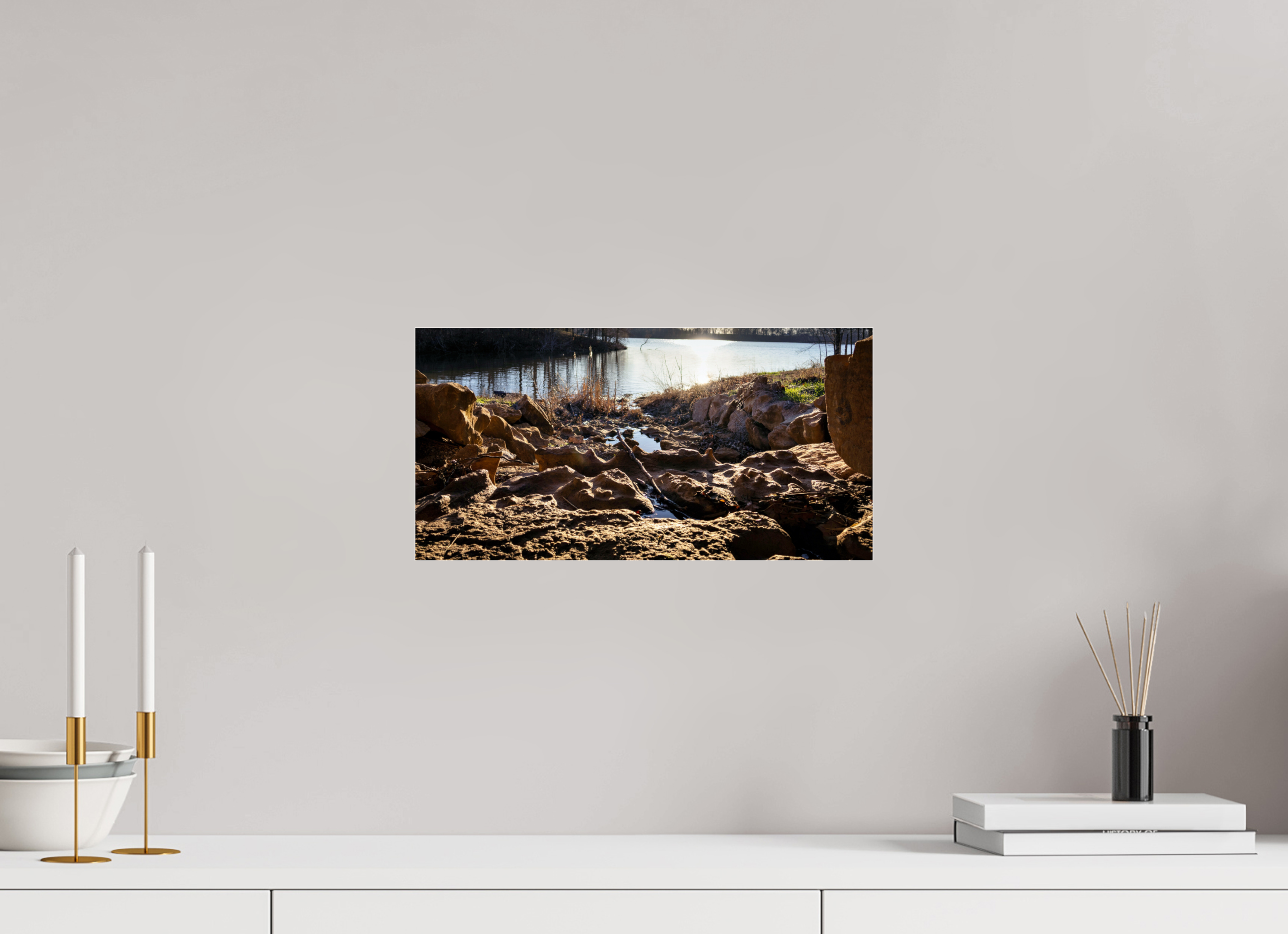 15.7 x 8″, Photo Print Under Acrylic Glass Small Rock Creek