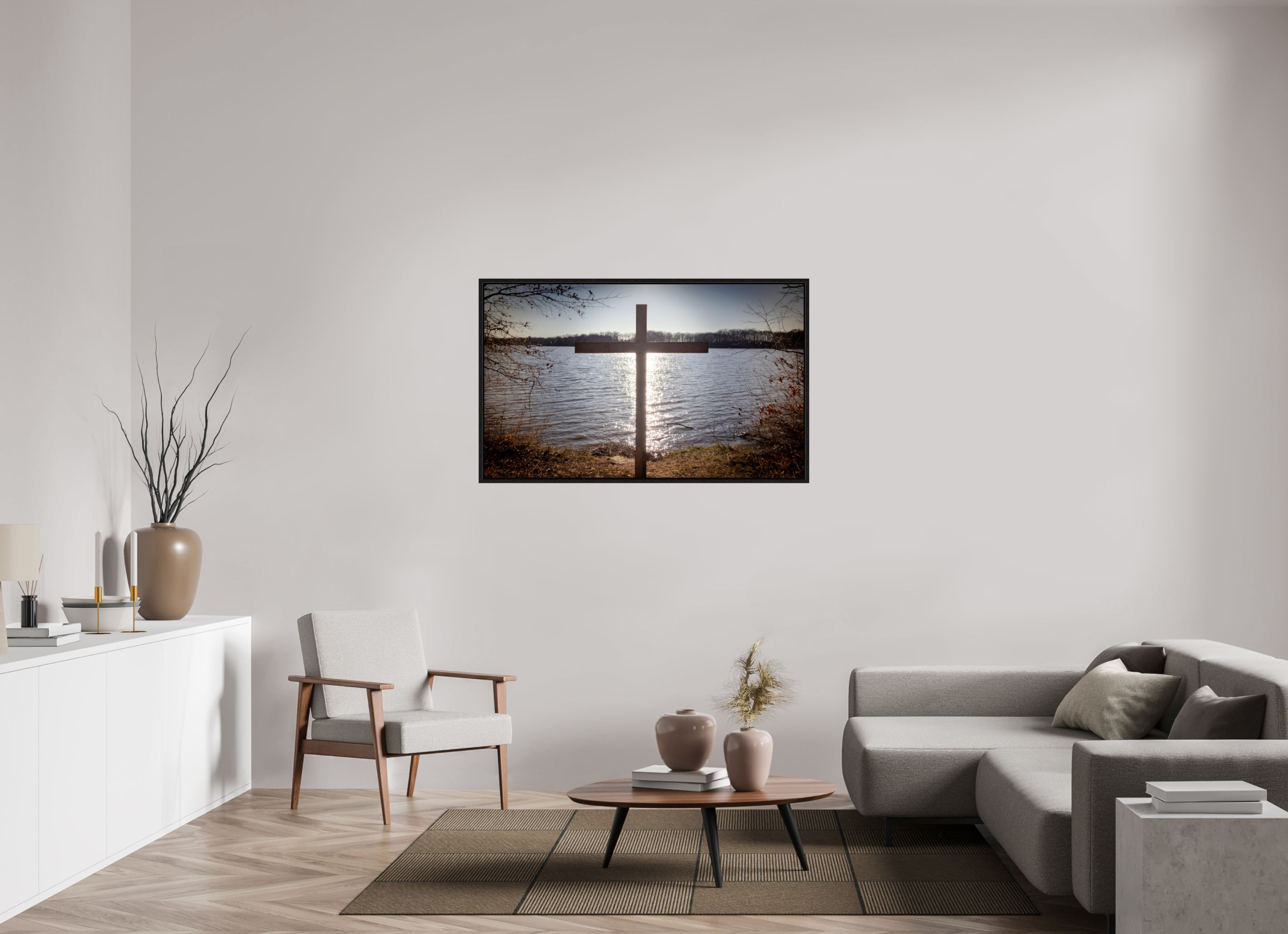 51.1 x 31″, Floater Frame Lakeside Cross