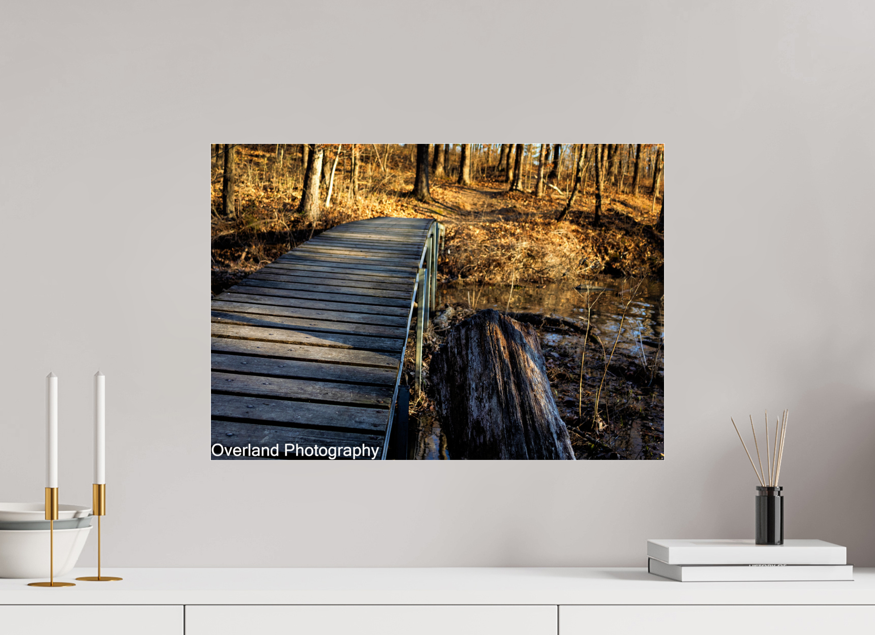 22.9 x 16″, Photo Print Under Acrylic Glass Trail Bridge