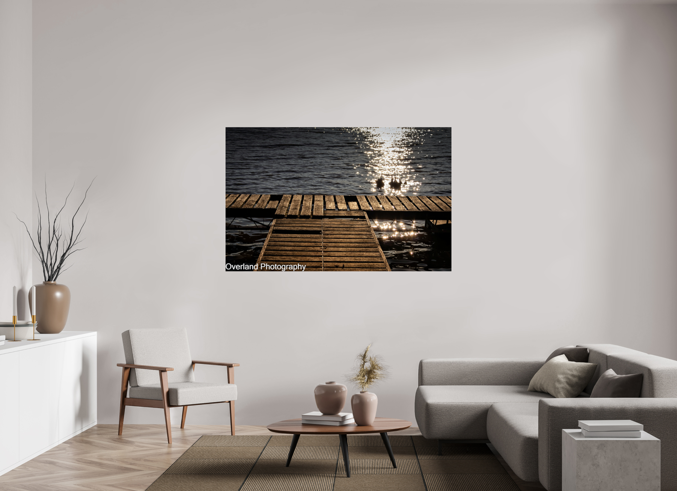 67.4 x 43″, Photo Print Under Acrylic Glass Sunset Abandoned Dock