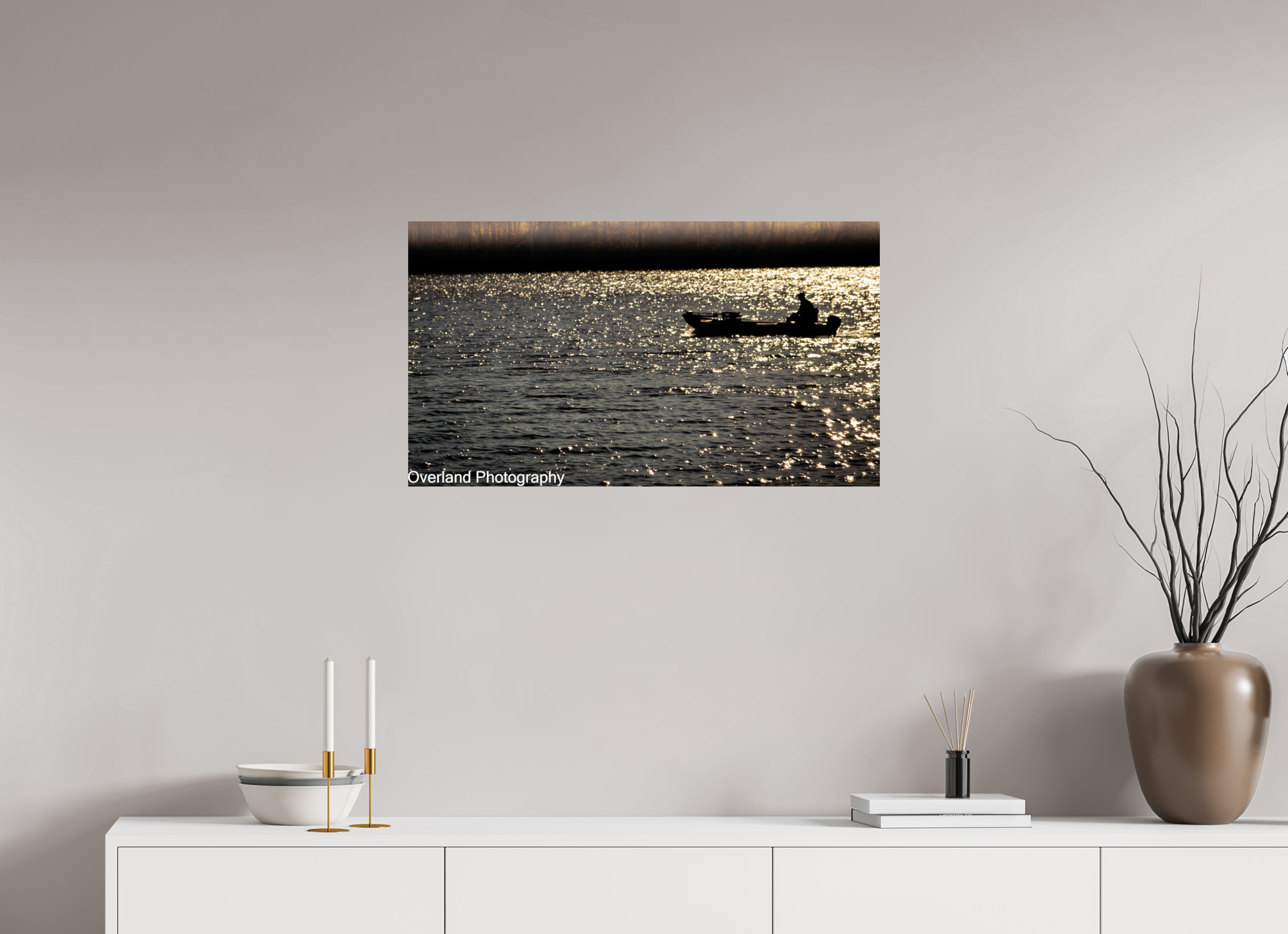 32 x 18″, Photo Print On Fuji Crystal DP II Boat Silhouette