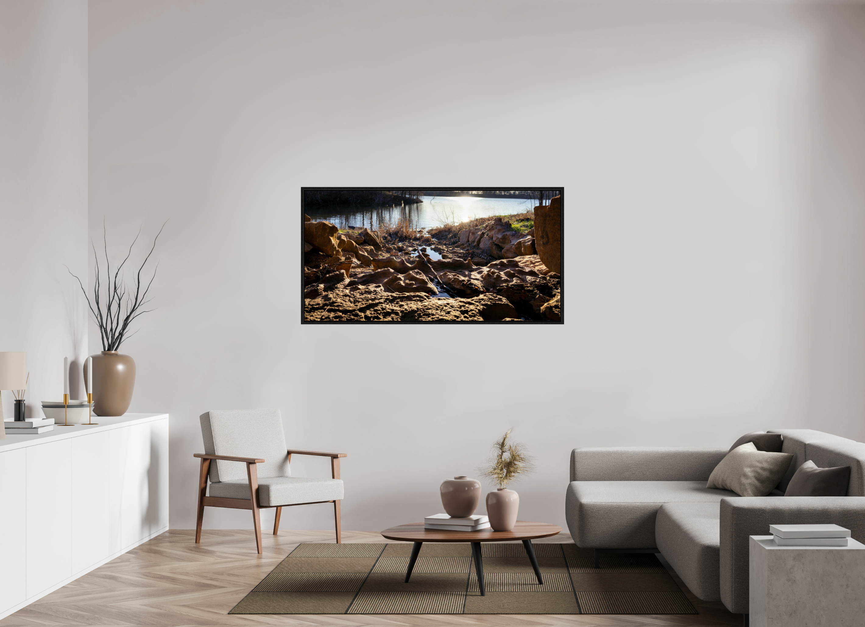60.9 x 31″, Floater Frame Small Rock Creek
