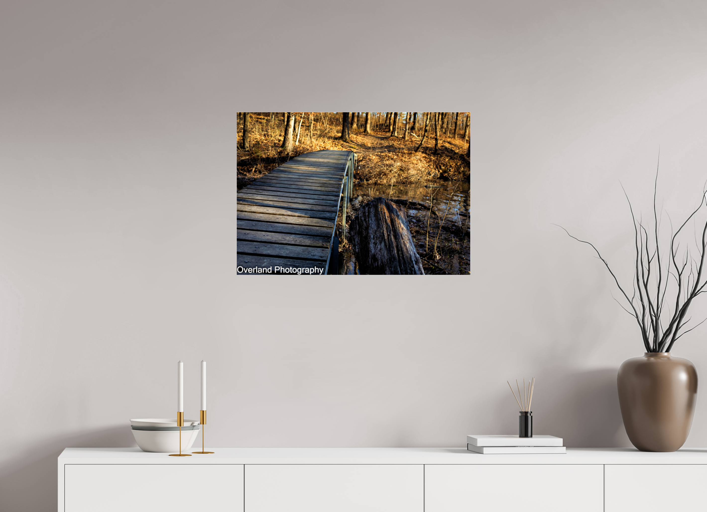 28.7 x 20″, Photo Print Under Acrylic Glass Trail Bridge
