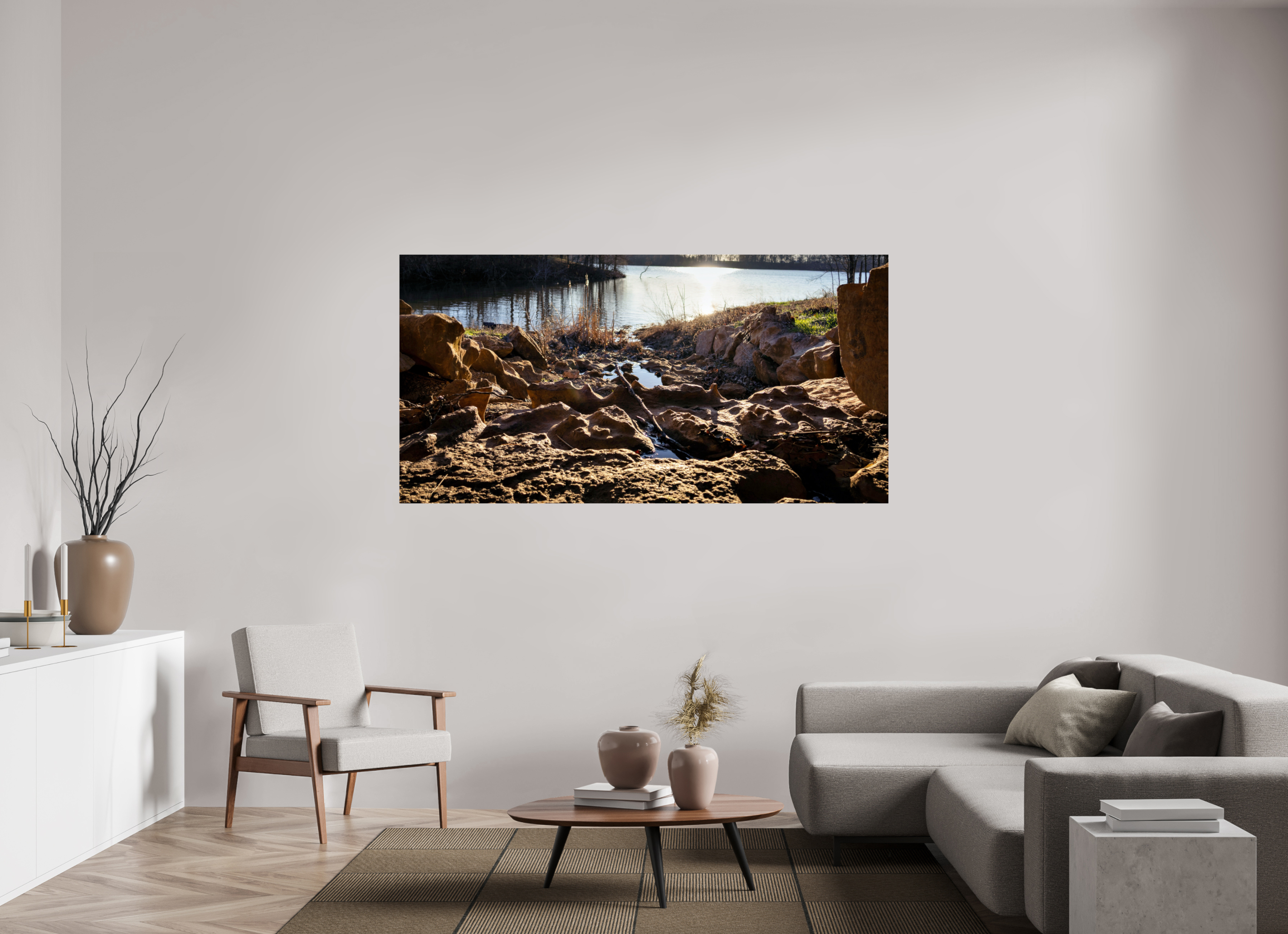 76.7 x 39″, Photo Print Under Acrylic Glass Small Rock Creek