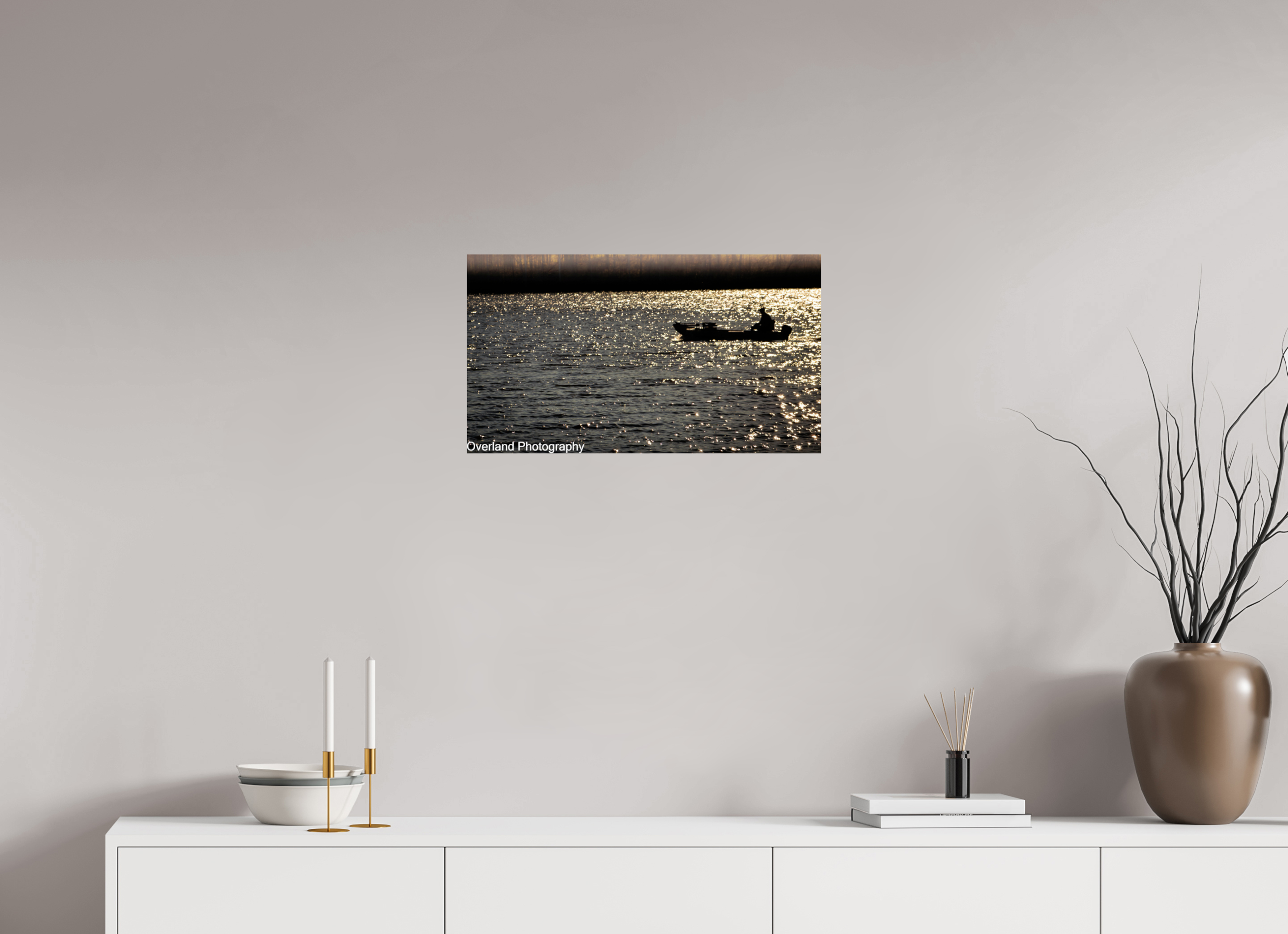 24 x 13.5″, Photo Print On Fuji Crystal DP II Boat Silhouette
