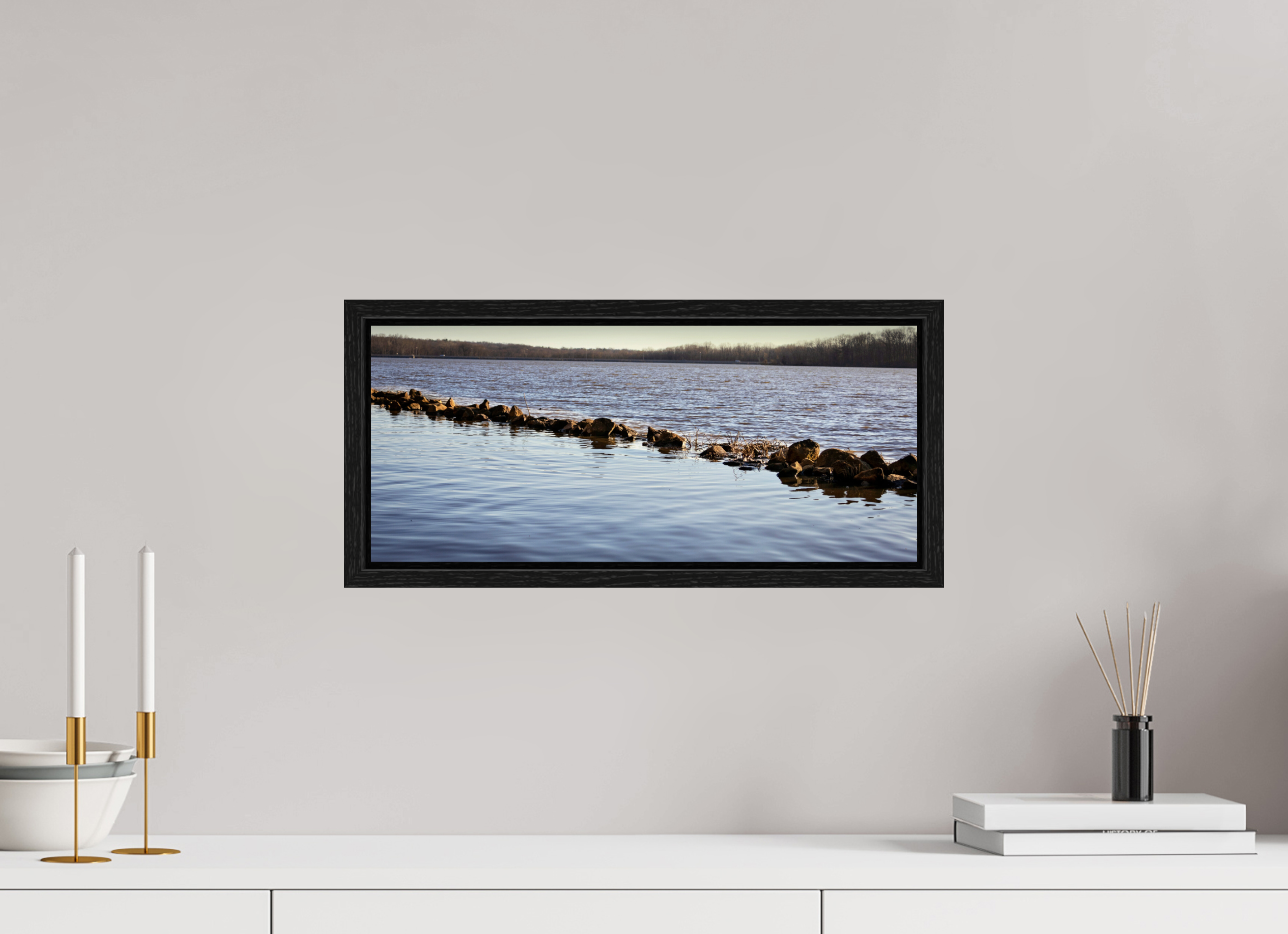 18.5 x 8″, Floater Frame Split Lake