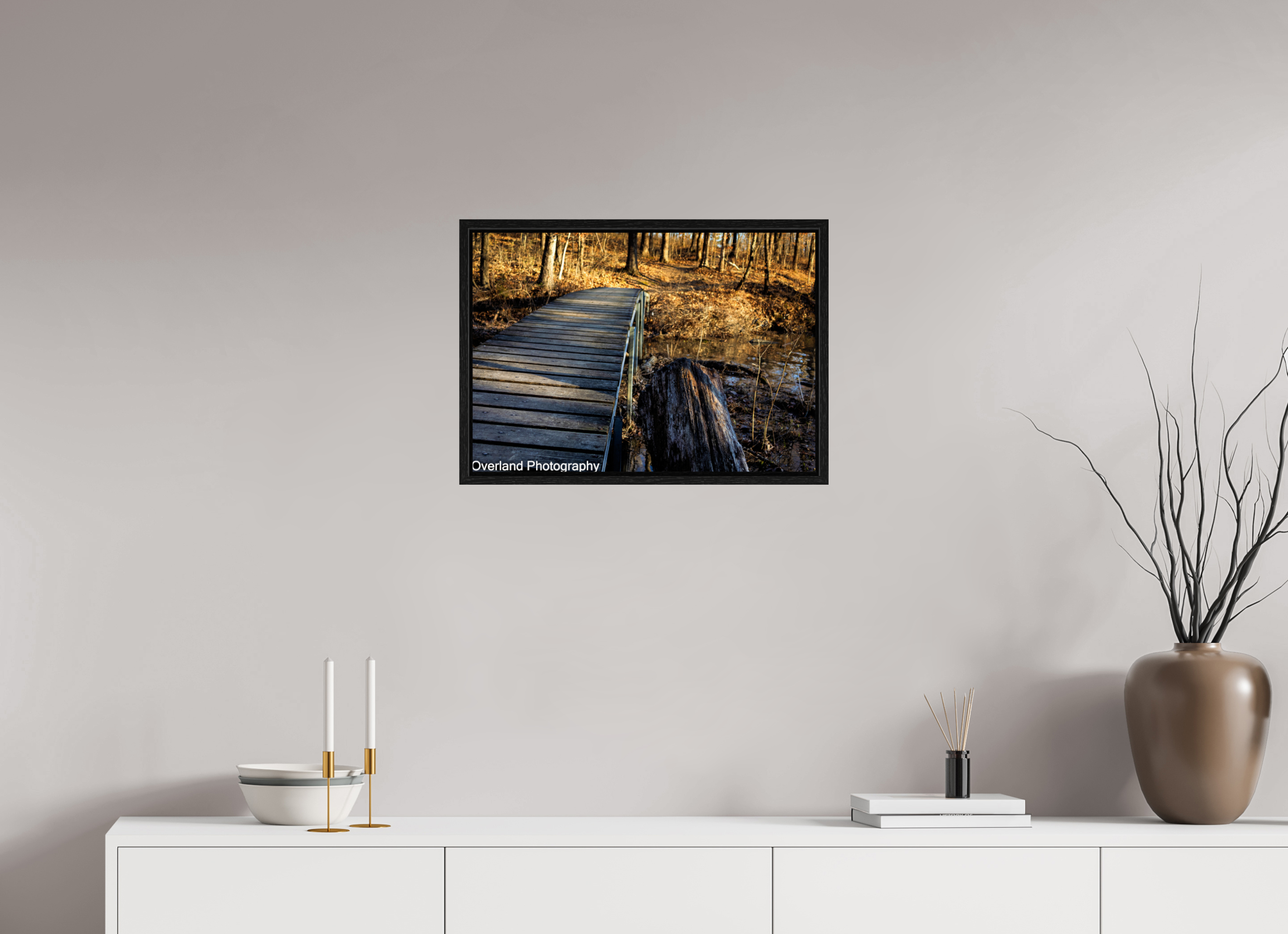 22.9 x 16″, Floater Frame Trail Bridge