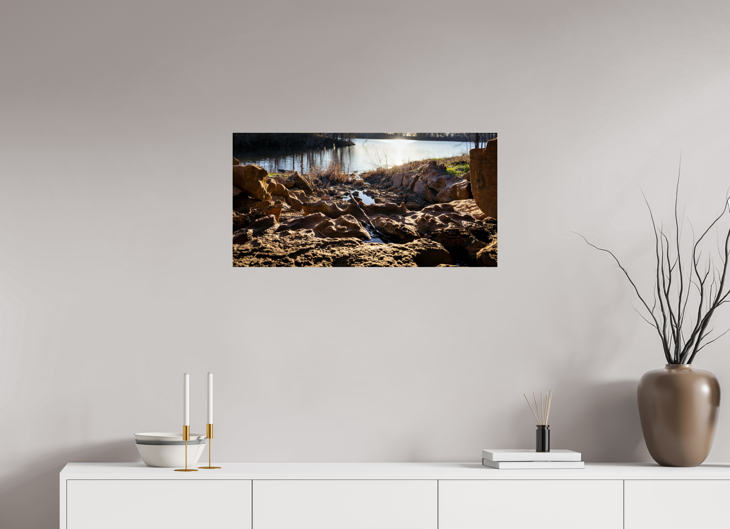 31.5 x 16″, Photo Print Under Acrylic Glass Small Rock Creek