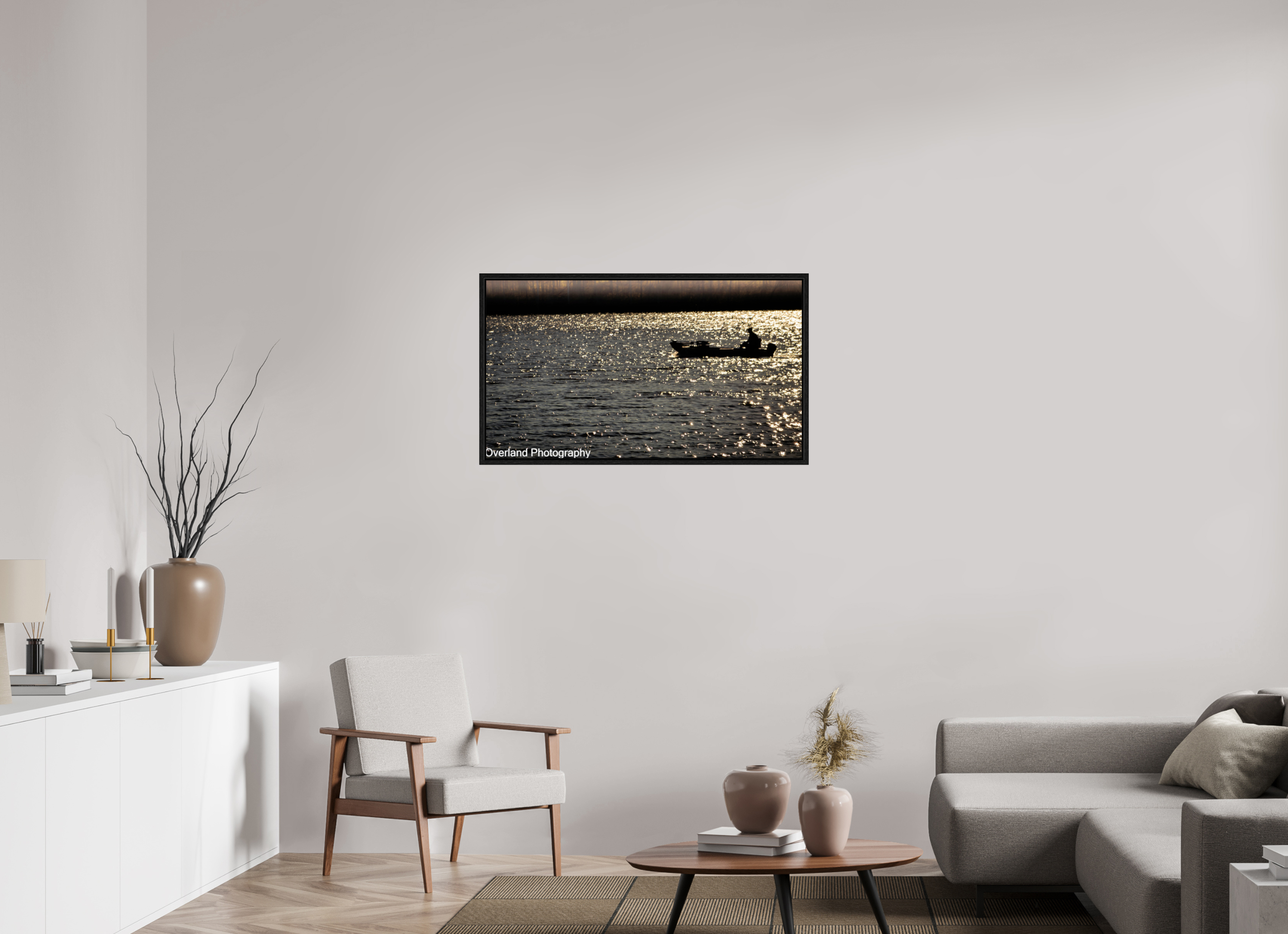 40 x 22.5″, Floater Frame Boat Silhouette