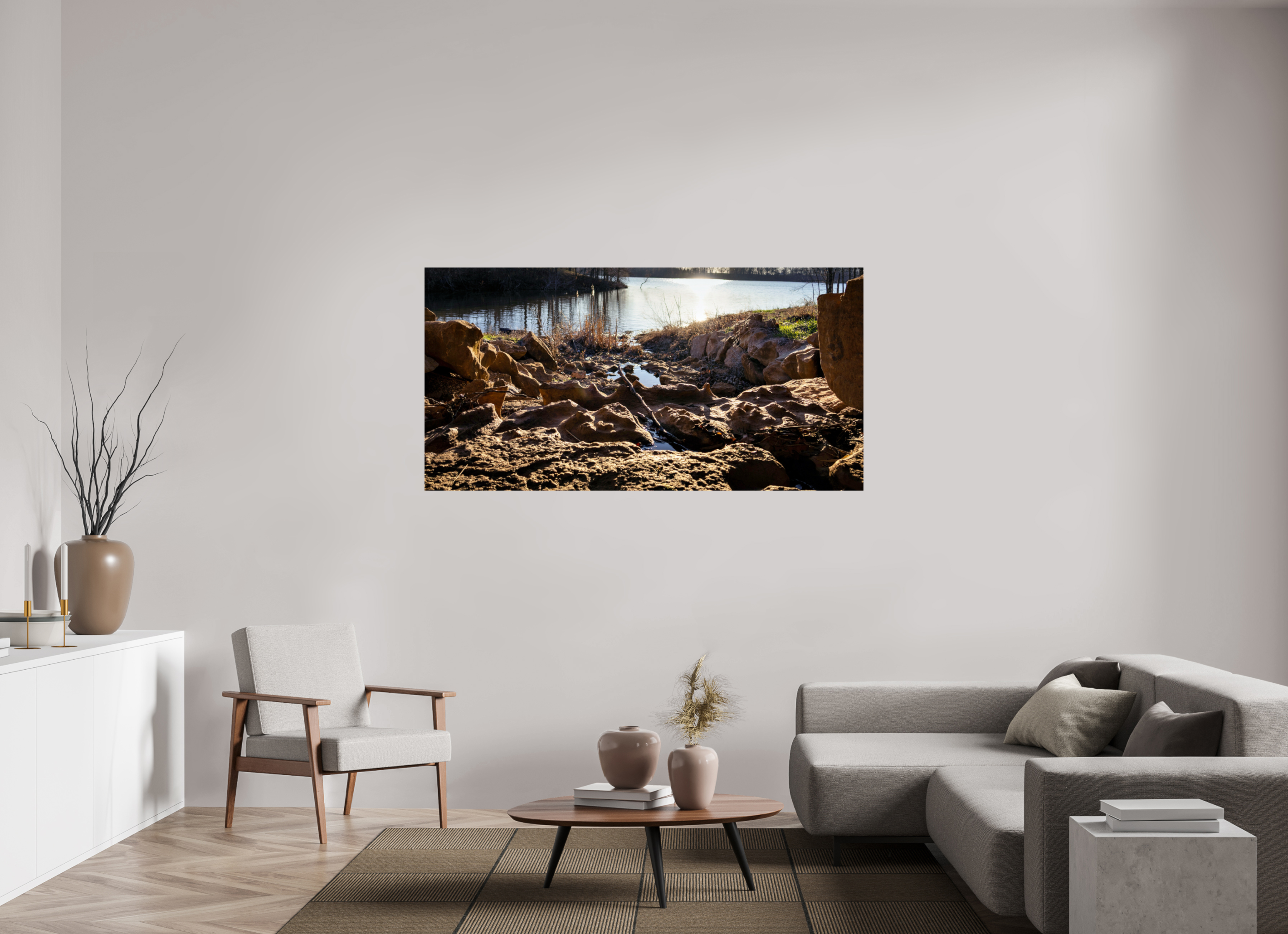 68.8 x 35″, Photo Print Under Acrylic Glass Small Rock Creek